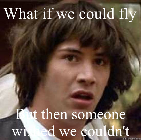 What if we could fly But then someone wished we couldn't  conspiracy keanu