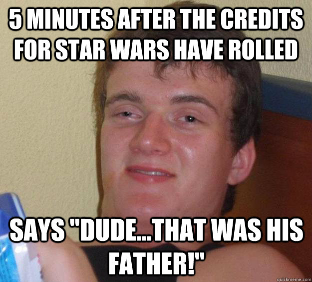 5 minutes after the credits for star wars have rolled says 