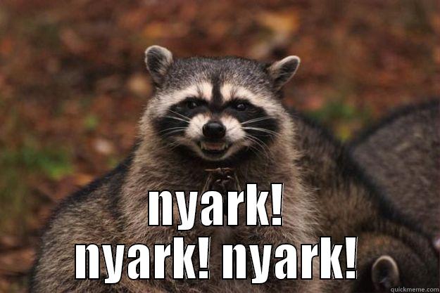  NYARK! NYARK! NYARK! Evil Plotting Raccoon