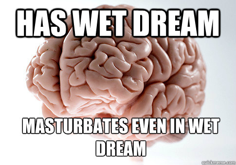 HAS wet dream masturbates even in wet dream  Scumbag Brain