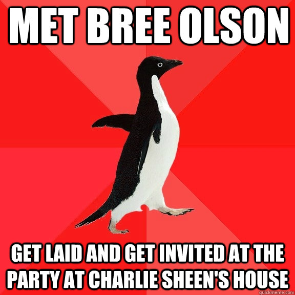 met bree olson get laid and get invited at the party at charlie sheen's house  Socially Awesome Penguin