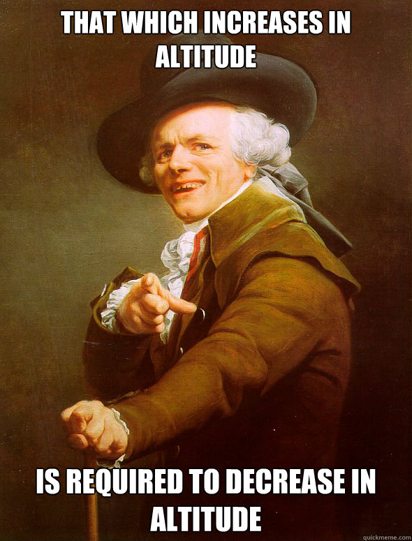 That which increases in altitude is required to decrease in altitude  Joseph Ducreux