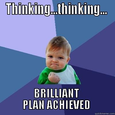 THINKING...THINKING... BRILLIANT PLAN ACHIEVED Success Kid