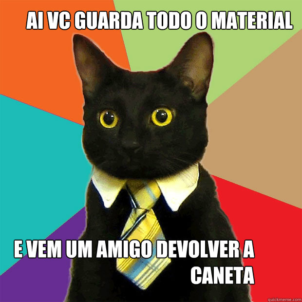 Ai vc guarda todo o material E vem um amigo devolver a 
Caneta  Business Cat