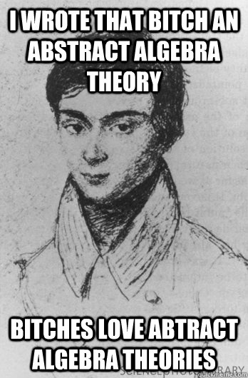 I wrote that bitch an abstract algebra theory bitches love abtract algebra theories  Galois