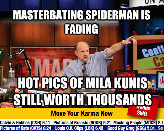 masterbating spiderman is fading hot pics of mila kunis still worth thousands - masterbating spiderman is fading hot pics of mila kunis still worth thousands  Mad Karma with Jim Cramer