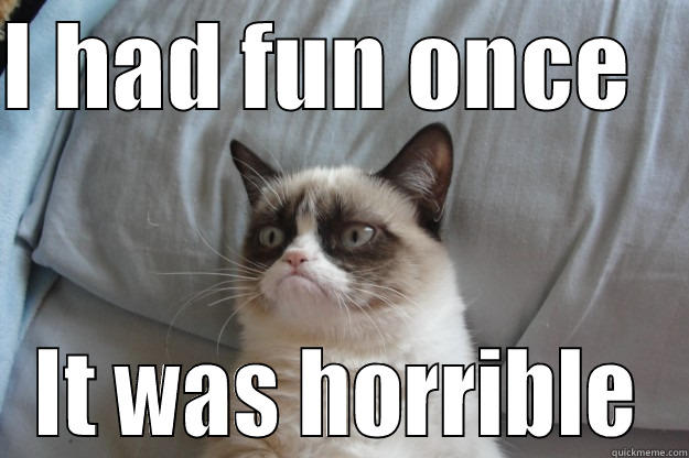 I HAD FUN ONCE    IT WAS HORRIBLE Grumpy Cat