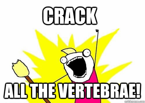 Crack all the vertebrae!  Do all the things