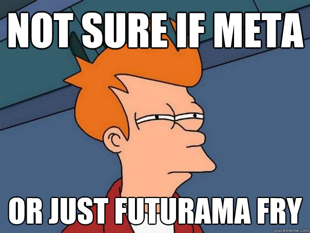 not sure if meta or just Futurama Fry  Futurama Fry