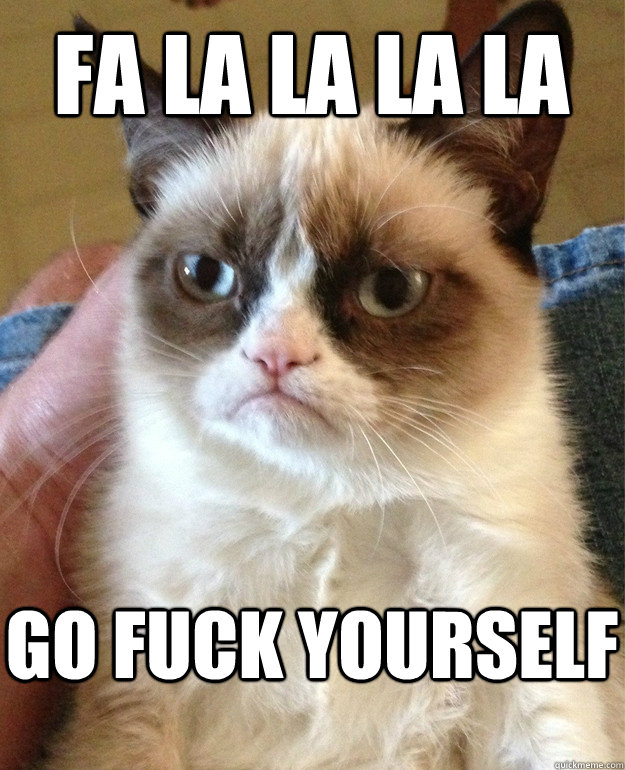 FA LA LA LA LA Go fuck yourself  Grumpy Cat