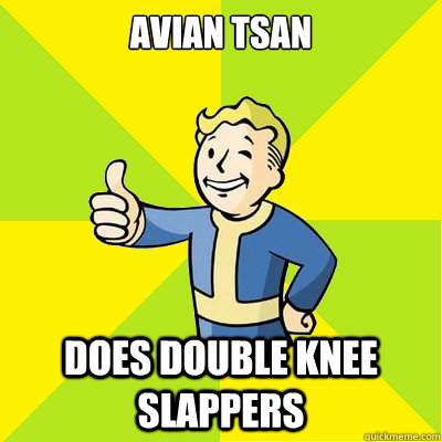 Avian Tsan  does double knee slappers  Fallout new vegas