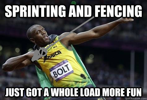 Sprinting and fencing Just got a whole load more fun  Meme