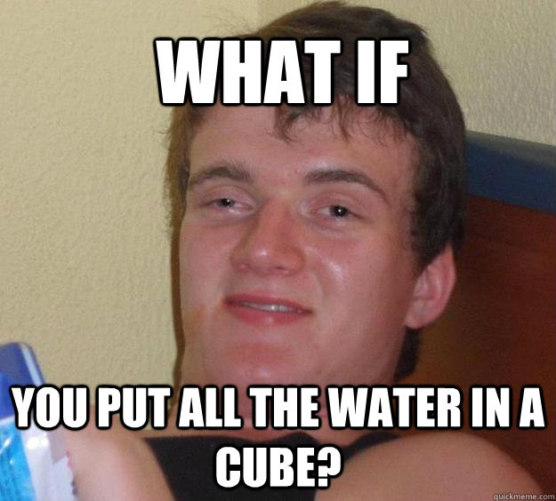 What if You put all the water in a cube?  10 Guy