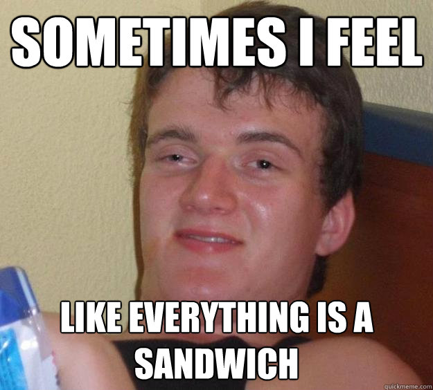 sometimes i feel like everything is a sandwich  10 Guy