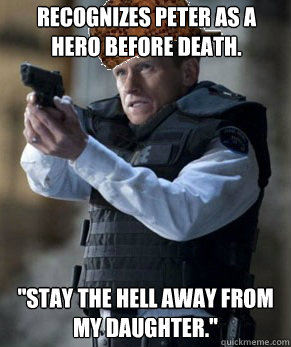 recognizes peter as a hero before death. 