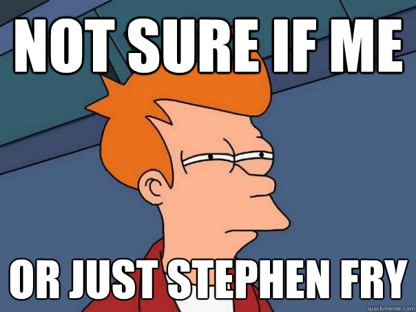 Not sure if me or just Stephen Fry  Futurama Fry