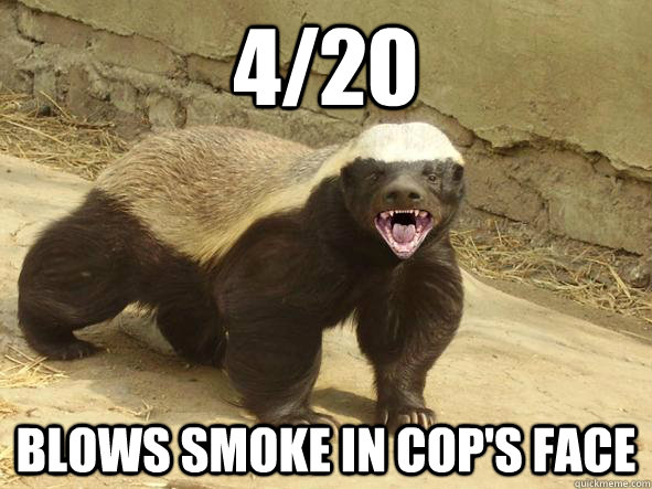 4/20 Blows Smoke in cop's face  