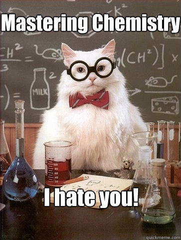 Mastering Chemistry I hate you!  Chemistry Cat