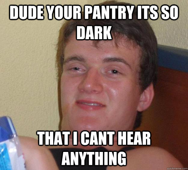 Dude your pantry its so dark that i cant hear anything - Dude your pantry its so dark that i cant hear anything  10 Guy