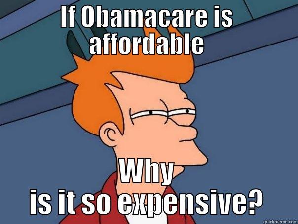 slitty eyes - IF OBAMACARE IS AFFORDABLE WHY IS IT SO EXPENSIVE? Futurama Fry