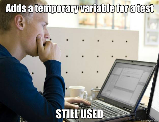 Adds a temporary variable for a test STILL USED  Programmer