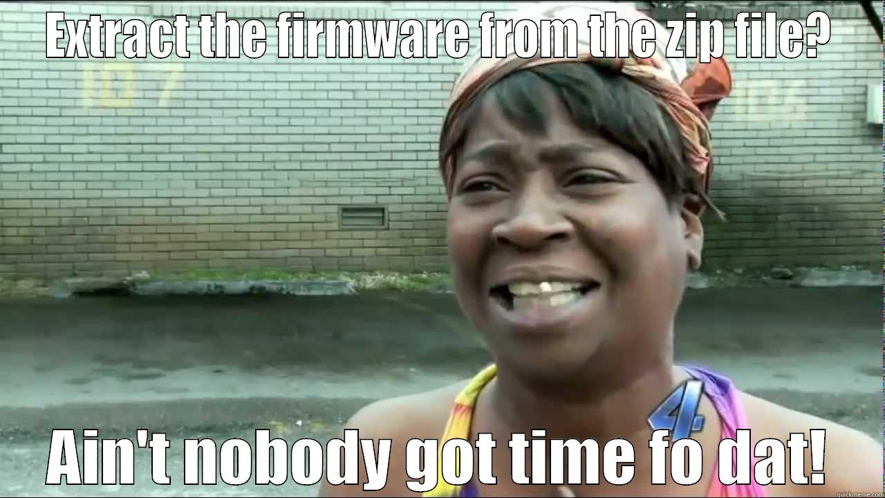 firmware fail - EXTRACT THE FIRMWARE FROM THE ZIP FILE? AIN'T NOBODY GOT TIME FO DAT! Misc