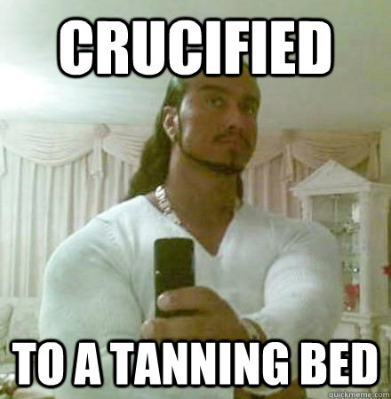 Crucified  to a tanning bed  Guido Jesus