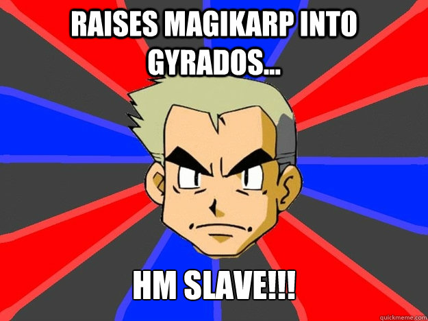 Raises Magikarp into Gyrados... HM Slave!!!  Pokemon Logic