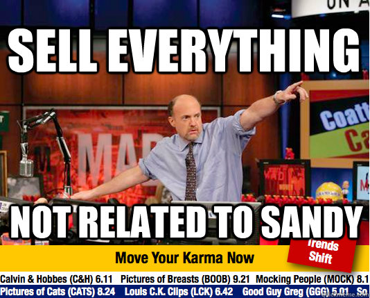 Sell everything not related to sandy  - Sell everything not related to sandy   Mad Karma with Jim Cramer