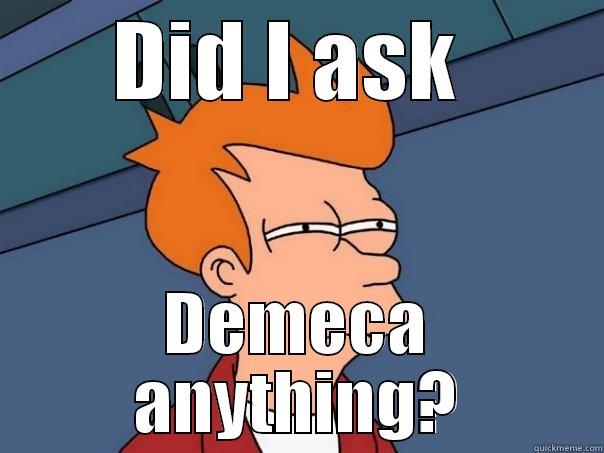 Who u - DID I ASK  DEMECA ANYTHING? Futurama Fry