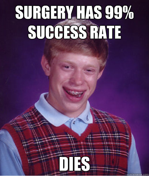 Surgery has 99% success rate Dies - Surgery has 99% success rate Dies  Bad Luck Brian