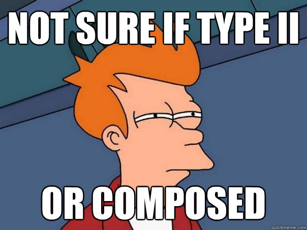 not sure if type II or composed - not sure if type II or composed  Futurama Fry