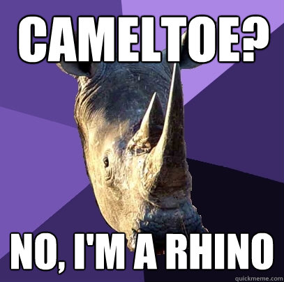 Cameltoe? No, I'm a rhino  Sexually Oblivious Rhino