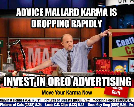 Advice mallard karma is dropping rapidly Invest in oreo advertising  Mad Karma with Jim Cramer