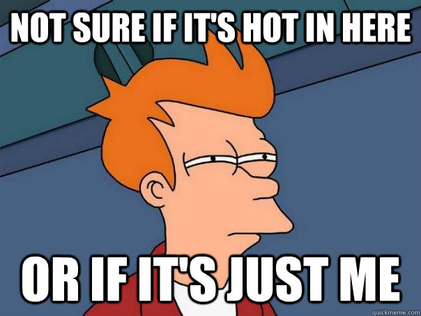 not sure if it's hot in here or if it's just me - not sure if it's hot in here or if it's just me  Futurama Fry