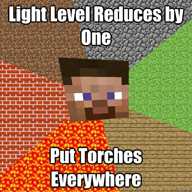 Light Level Reduces by One Put Torches Everywhere - Light Level Reduces by One Put Torches Everywhere  Minecraft