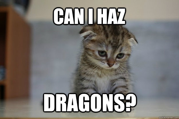 Can I haz dragons?  Sad Kitten