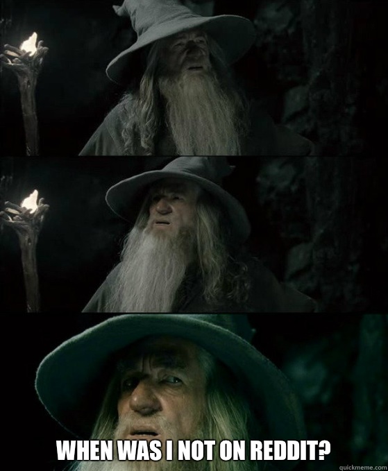  When was I not on Reddit?  Confused Gandalf