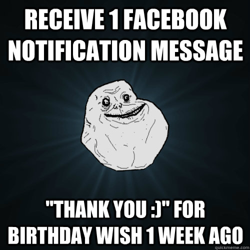 receive 1 facebook notification message 