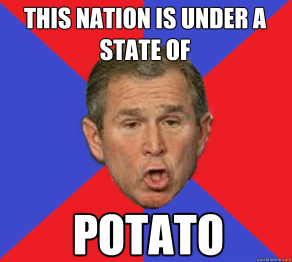 This nation is under a state of potato - This nation is under a state of potato  George Bushisms