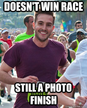 doesn't win race still a photo finish  Ridiculously photogenic guy