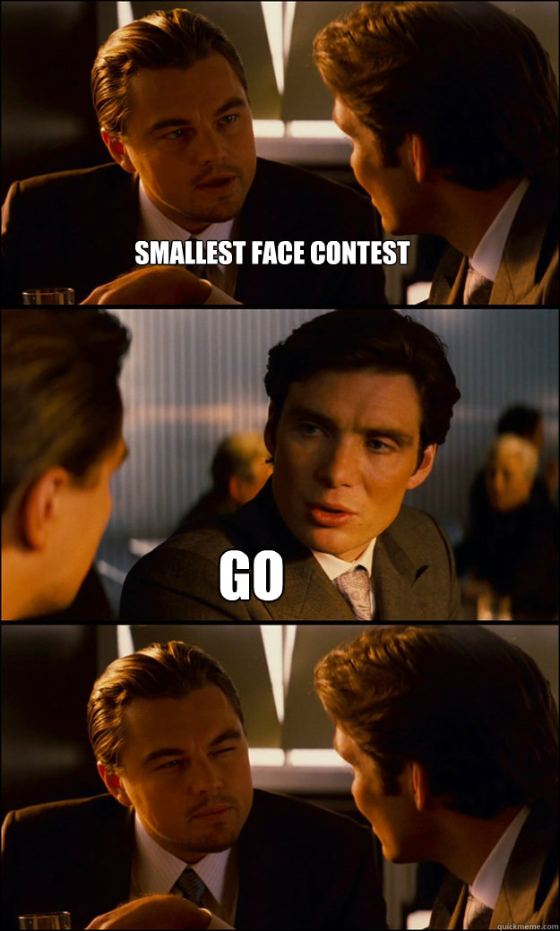 smallest face contest go  Inception