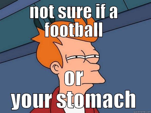 NOT SURE IF A FOOTBALL OR YOUR STOMACH Futurama Fry