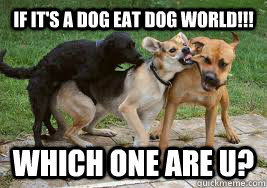 if it's a Dog eat Dog world!!! Which one are u? - if it's a Dog eat Dog world!!! Which one are u?  Dog eat Dog