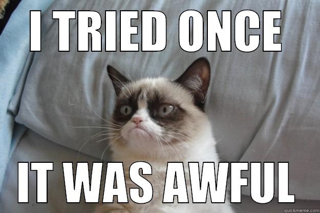 If at first you don't succeed... - I TRIED ONCE IT WAS AWFUL Grumpy Cat