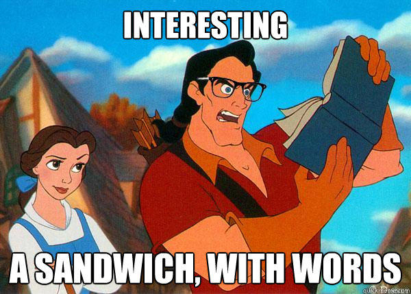 interesting A sandwich, with words  Hipster Gaston