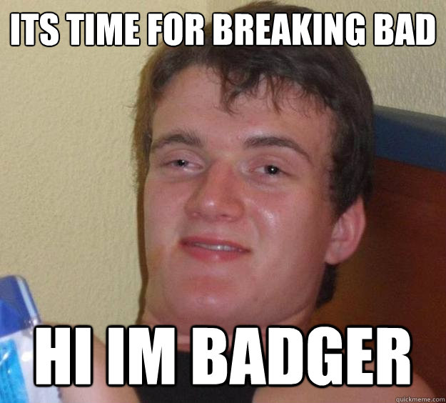 ITS TIME FOR BREAKING BAD HI IM BADGER - ITS TIME FOR BREAKING BAD HI IM BADGER  10 Guy