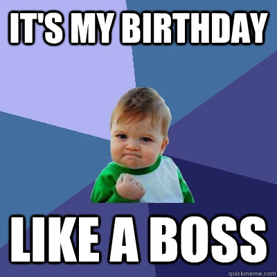 It's my Birthday Like a Boss  Success Kid