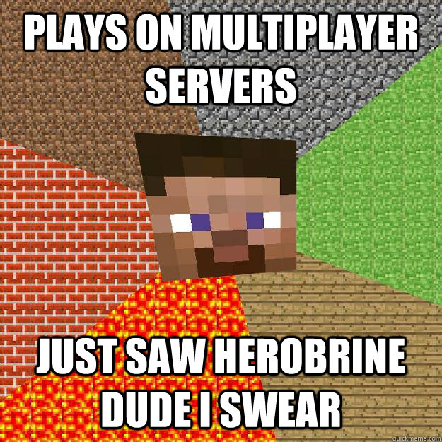 PLAYS ON MULTIPLAYER SERVERS JUST SAW HEROBRINE DUDE I SWEAR  Minecraft