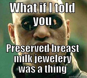 WHAT IF I TOLD YOU PRESERVED BREAST MILK JEWELERY WAS A THING Matrix Morpheus